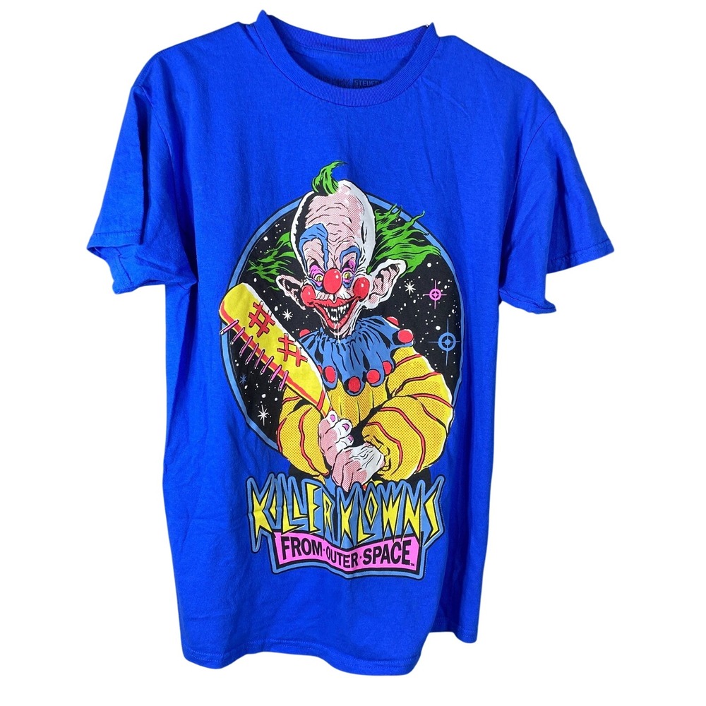 Killer Klowns Shirt Mens Medium From Outer space Horror Clown Tee Shorty Blue